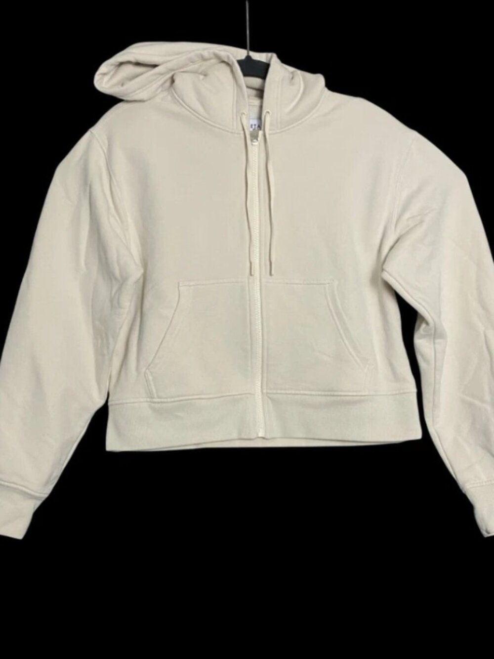 Athleta Forever Fleece Bone Full Zip Athletic Sweatshirt Jacket Womens Sz Medium